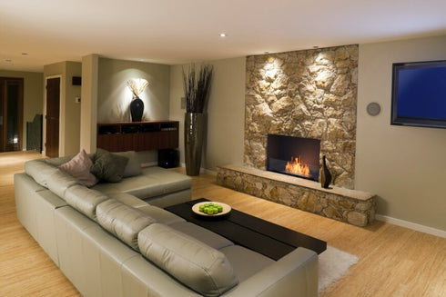 Ecosmart Fire Flex 158SS.BX2 Single Sided Fireplace Insert - Black Finish / Black Burner - ESF.FX.158SS.BX2.B